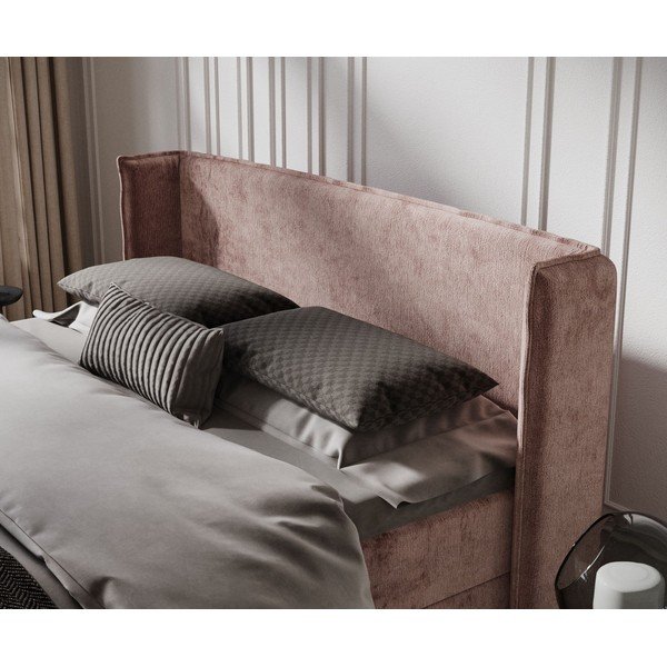 Letto boxspring rosa con spazio contenitivo 180x200 cm Passion - Maison de Rêve-image-4