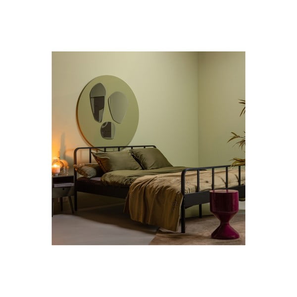 Letto matrimoniale in metallo nero con griglia 160x200 cm Mees - WOOOD-image-1