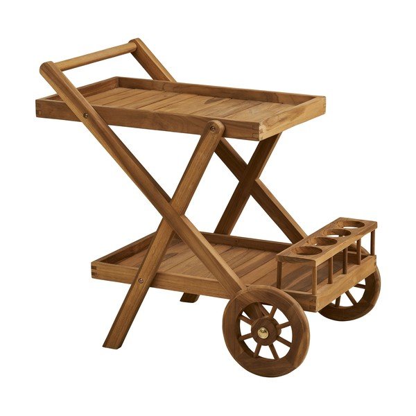 Tavolino da servizio in legno massiccio su ruote 50x86 cm Pasaku – House Nordic-image-2