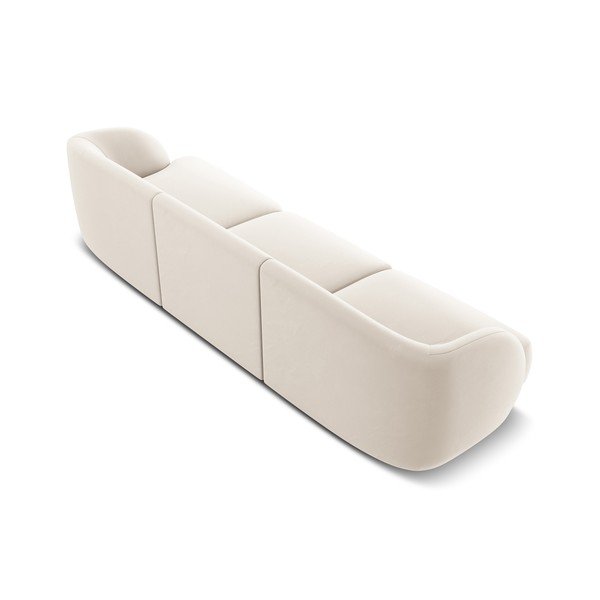 Divano in velluto beige 259 cm Miley - Micadoni Home-image-3