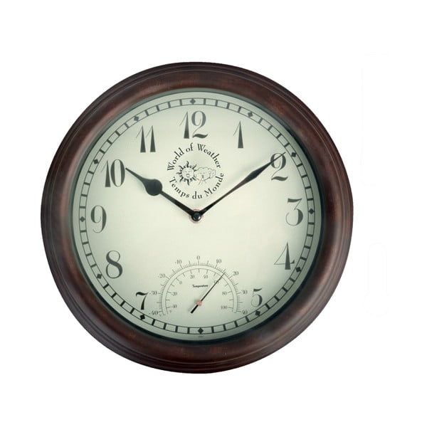 Orologio da parete per esterni con termometro Tempo - Esschert Design