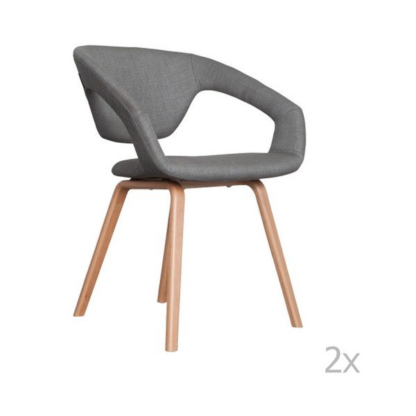Set di 2 sedie Flexback grigie - Zuiver