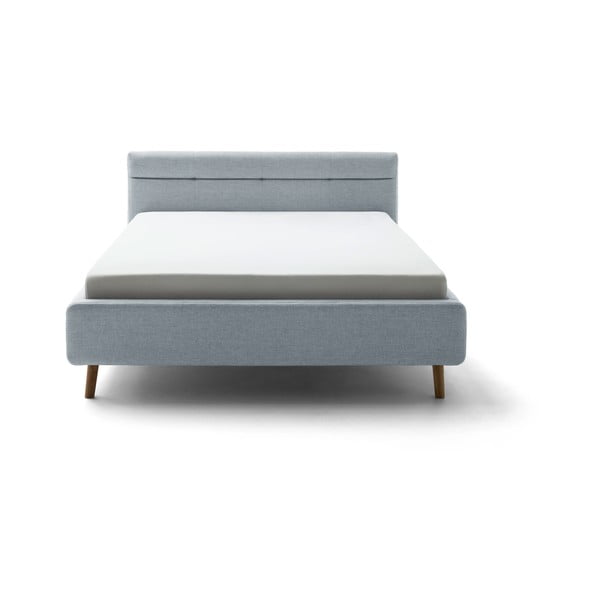 Letto matrimoniale imbottito blu polveroso con contenitore con rete inclusa 180x200 cm Lotte – Meise Möbel-image-3