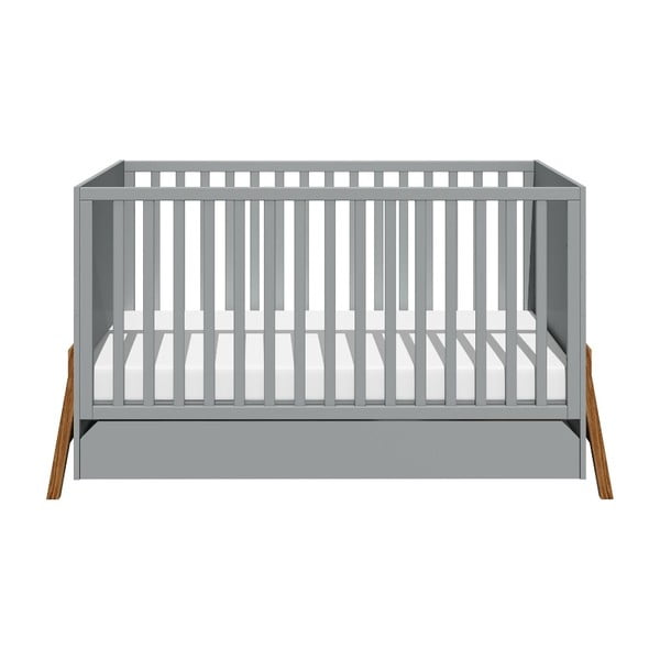 Lettino grigio con cassetto , 70 x 140 cm Lotta - BELLAMY-image-3