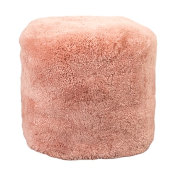 Pouf in pelle di pecora rosa - Native Natural