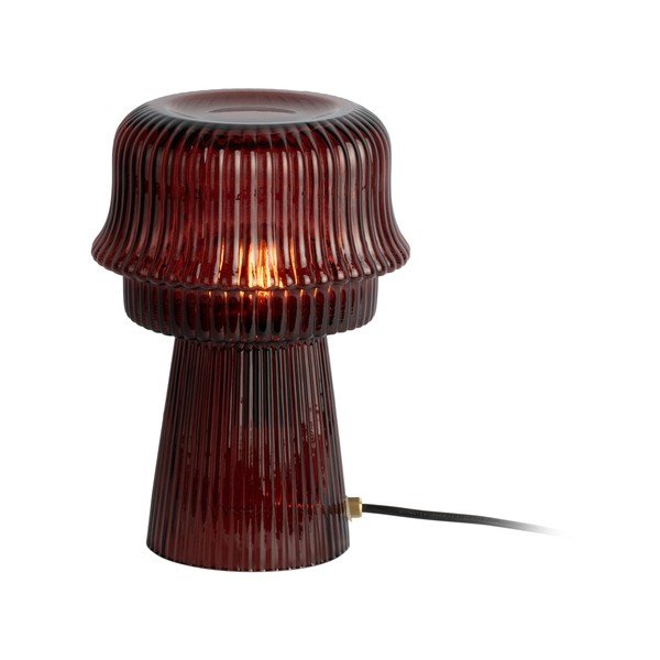 Lampada da tavolo burgundy in vetro (altezza totale 26 cm) Cadiz – Leitmotiv-image-2