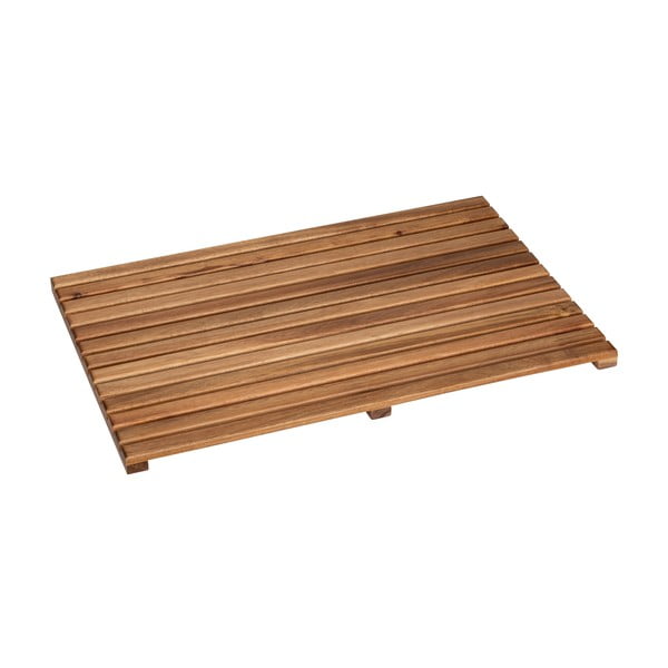 Tappetino da bagno in legno di colore naturale 40x60 cm Acacia - Wenko-image-1