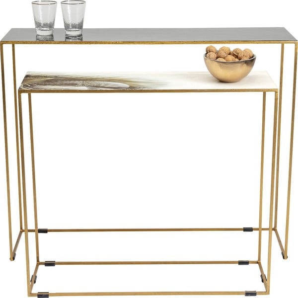 Set di 2 consolle in oro Charme - Kare Design-image-3