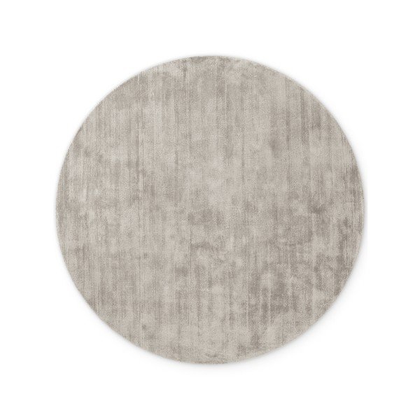 Tappeto rotondo grigio in viscosa tessuto a mano ø 200 cm Noemi – Vikosa