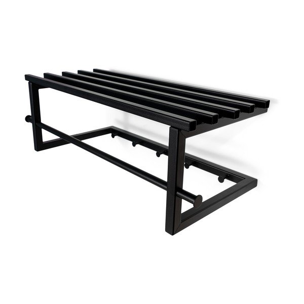 Attaccapanni da parete nero in metallo con scaffale 76 cm Marco – Spinder Design-image-4