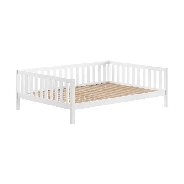 Letto da bambini estraibile bianco in pino massiccio con contenitore con rete inclusa 140x200 cm Dallas – Vipack-image-3