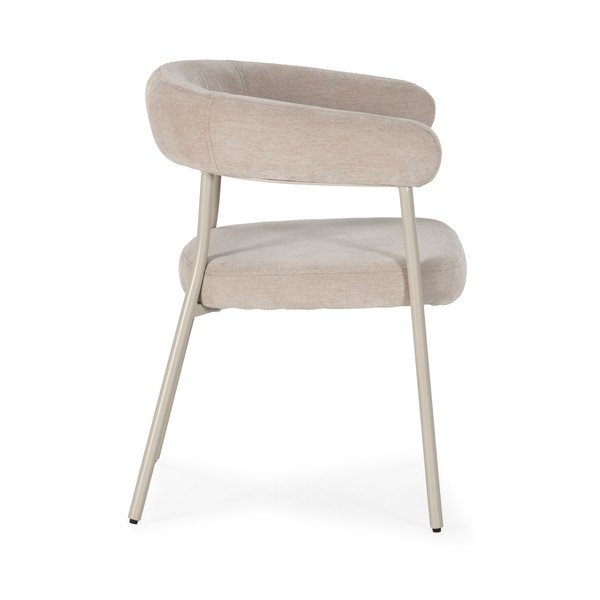 Set di sedie da pranzo beige in imbottito con braccioli 2 pz Yuri – MOME-image-3