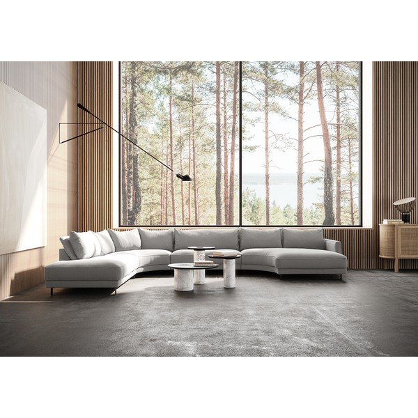 Divano angolare a U grigio chiaro Samba - Furninova-image-1