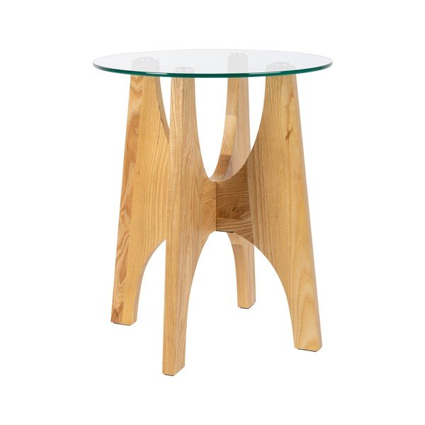 Tavolino rotondo con piano in vetro ø 45 cm Kobe – Zuiver
