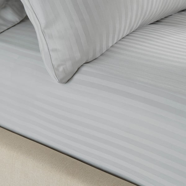 Lenzuolo con angoli grigio in tessuto damascato 150x200 cm Satin Stripe – Catherine Lansfield