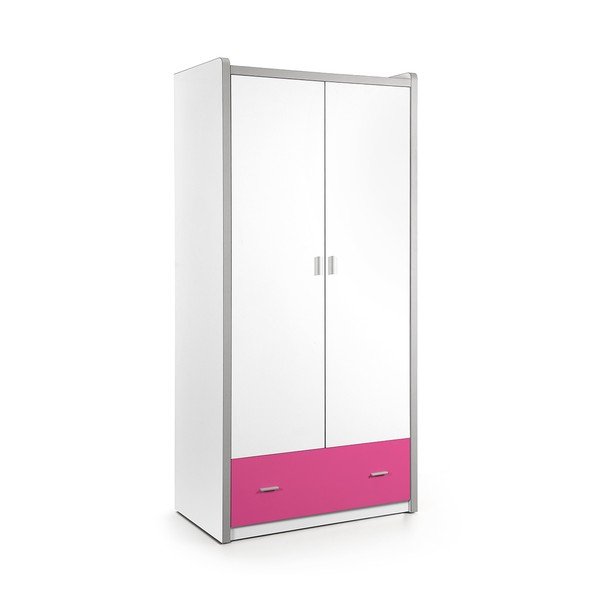 Armadio bianco-fucsia , 202 x 96,5 cm Bonny - Vipack