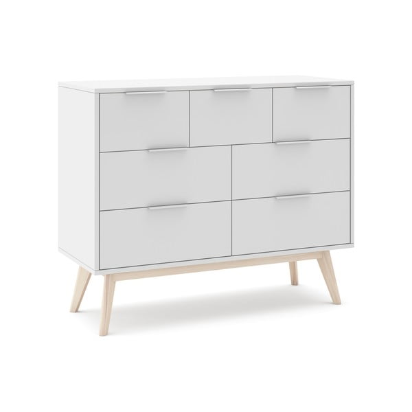 Cassettiera bassa bianca 120x83 cm Campus - Marckeric-image-3