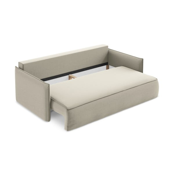 Divano beige allungabile/con contenitore con rivestimento in velluto 225 cm Hula – Makamii-image-3