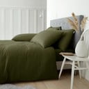 Set copripiumino e federa color kaki in flanella per letto matrimoniale e per letto esteso 230x220 cm Brushed – Catherine Lansfield