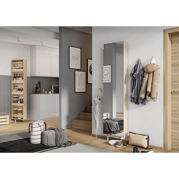 Mobile per ingresso di colore naturale con effetto rovere 50x195x18 cm Rotary – Germania-image-3