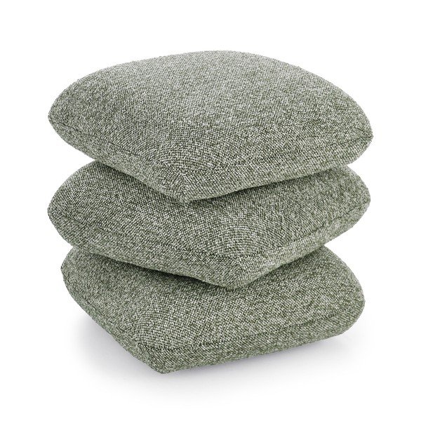 Poggiapiedi verde con rivestimento in bouclé Antara – Bizzotto-image-2