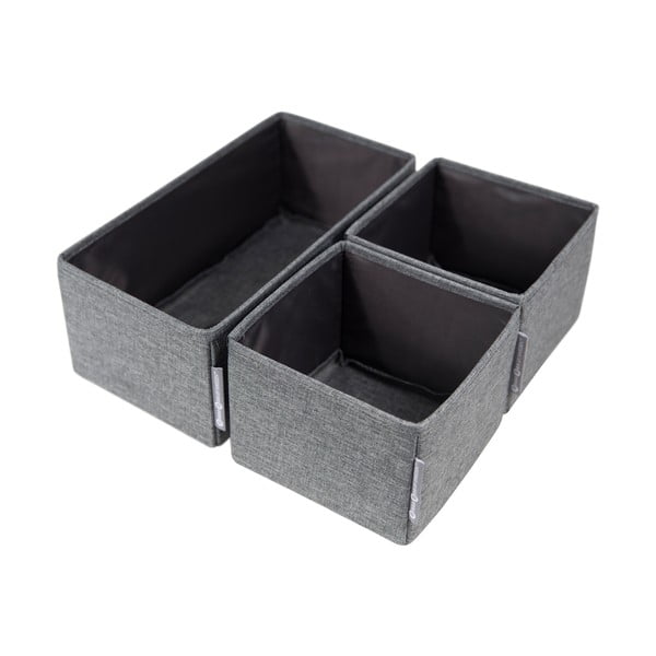 Set di 3 organizer per cassetti grigi - Bigso Box of Sweden