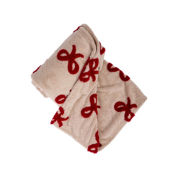 Coperta rossa/beige in micropile a tema natalizio 150x200 cm XMAS – Tiseco Home Studio-image-2