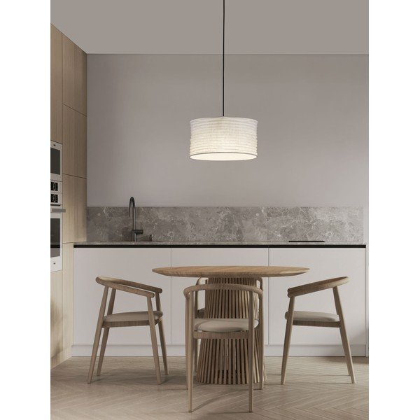Lampadario bianco in lino ø 38 cm Linnet – Nova Luce-image-1