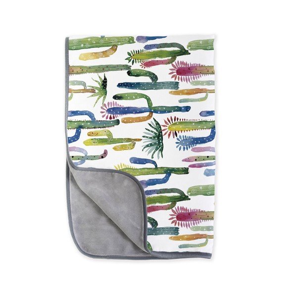 Coperta reversibile in microfibra Cactus, 130 x 170 cm Watercolor Cactus - Surdic