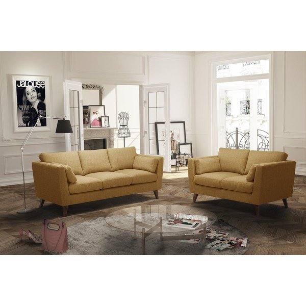 Divano giallo , 207 cm Elisa - Jalouse Maison-image-1