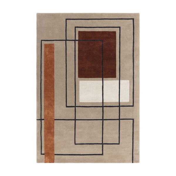 Tappeto in lana beige e mattone 160x230 cm Reef - Asiatic Carpets