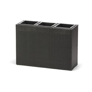 Vaso per piante Rato Square simil rattan 16,3 Lt altezza 42,5 cm con inserto colore: taupe