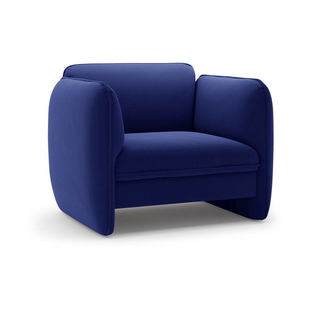 Poltrona blu con rivestimento in velluto Georgia – Micadoni  | Poltrone