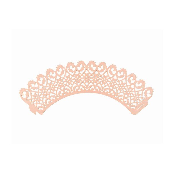 Sada 12 papírových košíčků na cupcaky Pink Lace