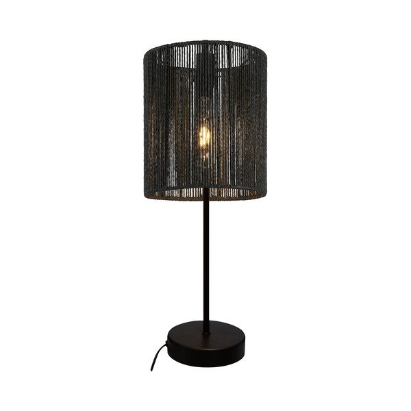 Lampada da tavolo nera con paralume in canna (altezza 48 cm) Foresto - GTV