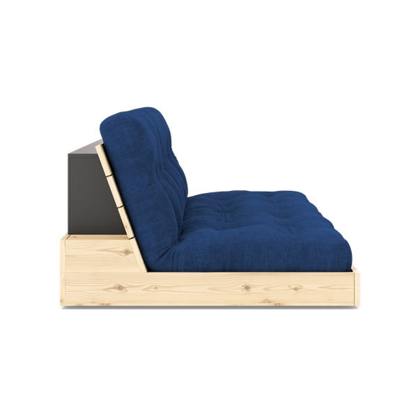 Divano letto in velluto a coste blu 196 cm Base - Karup Design-image-3