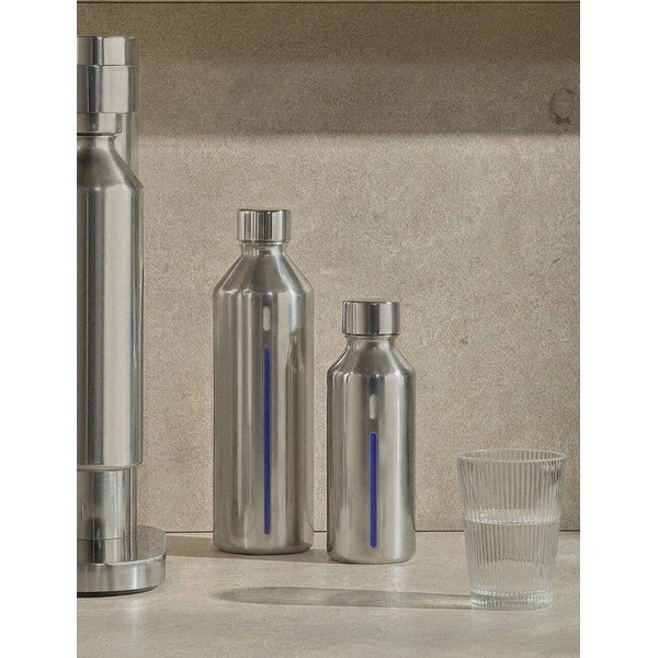 Bottiglia per gasatore d'acqua argentata in acciaio inox Brus – Stelton-image-3