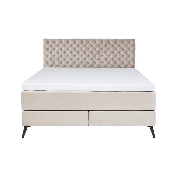 Letto boxspring bianco/color crema 200x200 cm La Maison – Meise Möbel-image-2