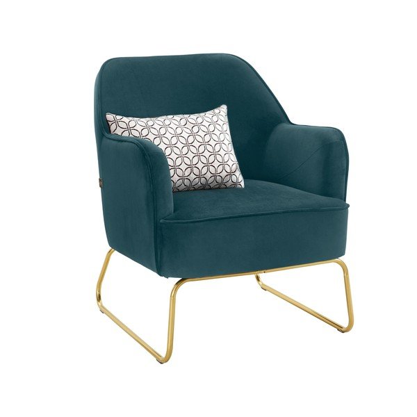 Poltrona in velluto verde e blu Joshua - Støraa-image-4