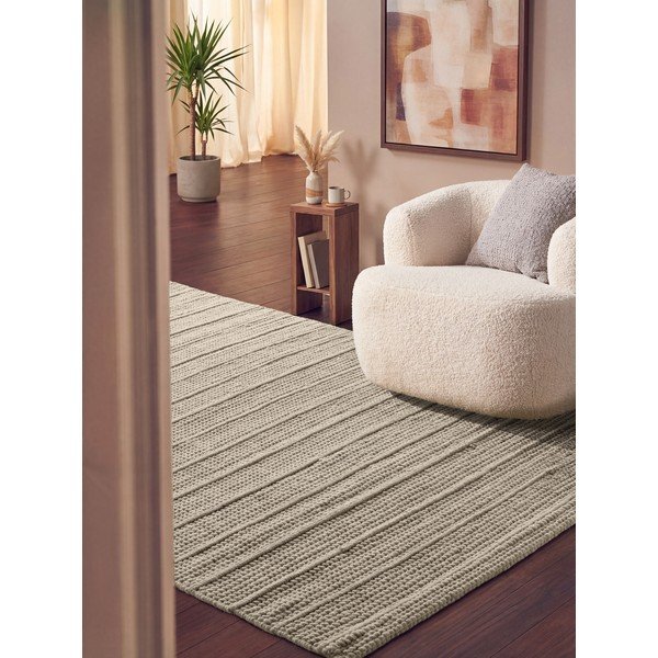 Tappeto color crema in lana tessuto a mano 120x170 cm Camden Parker – Ted Baker-image-1