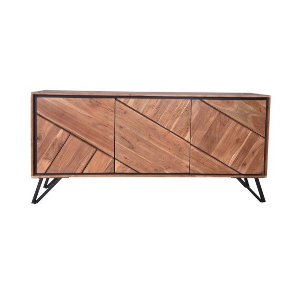 Cassettiera di colore naturale in acacia massiccia 150x76x40 cm Ambala – Interia Home & Living