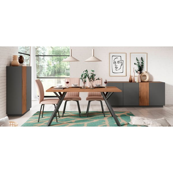 Tavolo da pranzo con piano in legno di noce 90x160 cm Paola - Marckeric-image-1