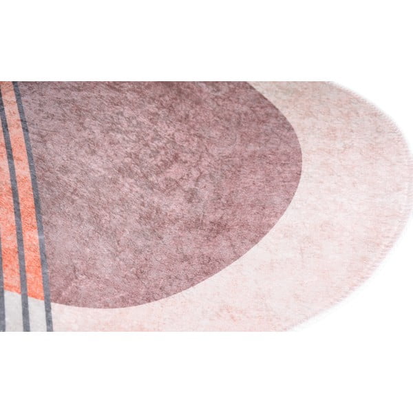 Tappeto lavabile in rosa-grigio chiaro 80x120 cm Oval - Vitaus-image-2