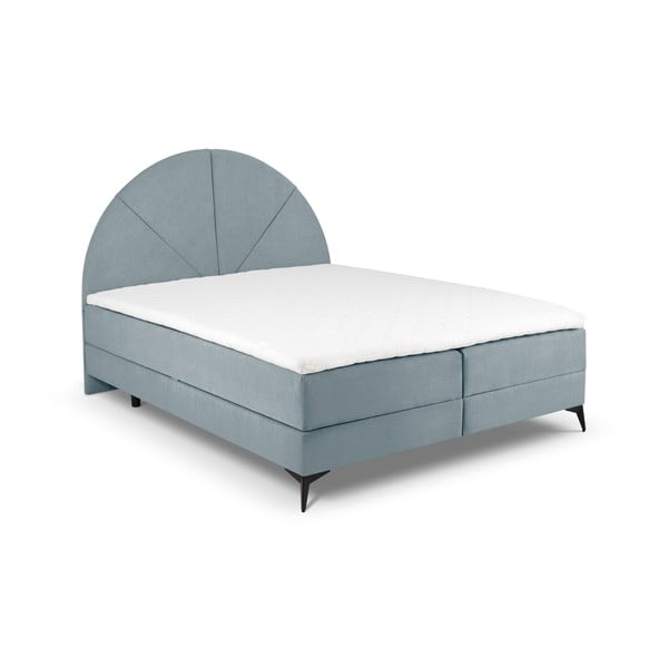 Letto boxspring azzurro con contenitore 180x200 cm Sunset - Cosmopolitan Design