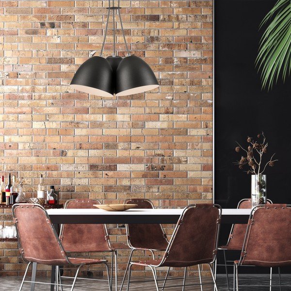 Lampada a sospensione nera con paralume in metallo Livia - LAMKUR-image-2