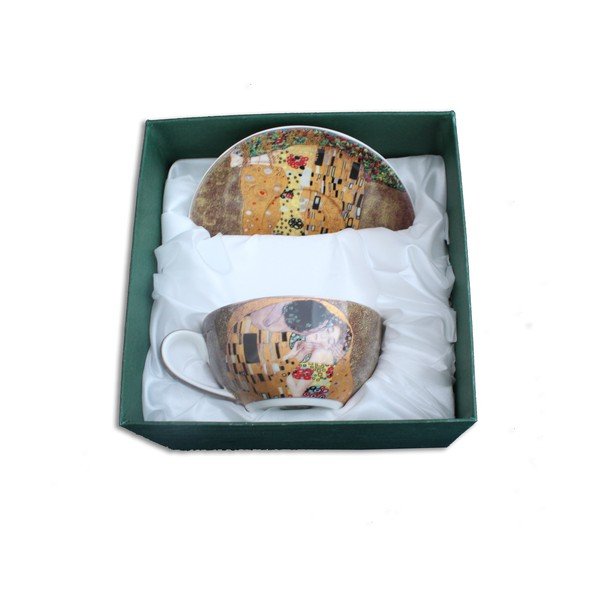 Gustav Klimt - šálek s podšálkem Kiss-image-1