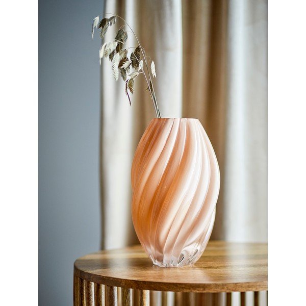 Vaso arancione in vetro (altezza totale 30 cm) Kanji – Bloomingville-image-1