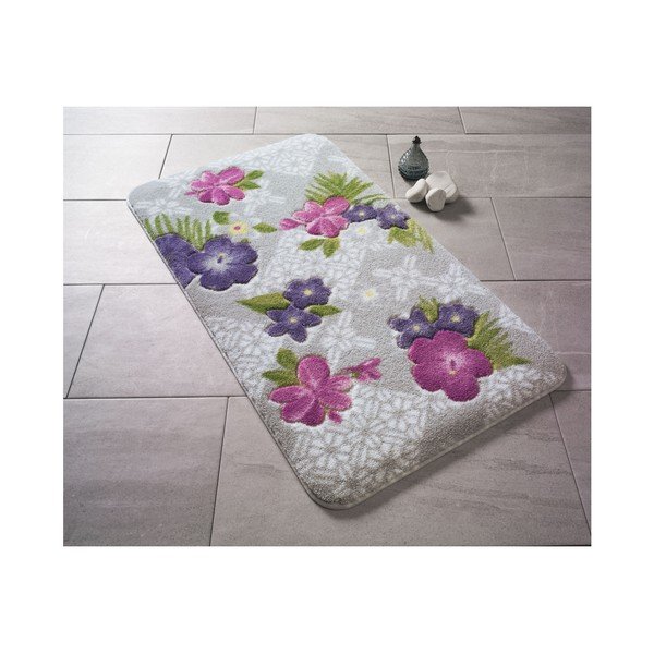 Tappeto da bagno viola a fantasia Confetti Bathmats Tropical, 80 x 140 cm - Foutastic