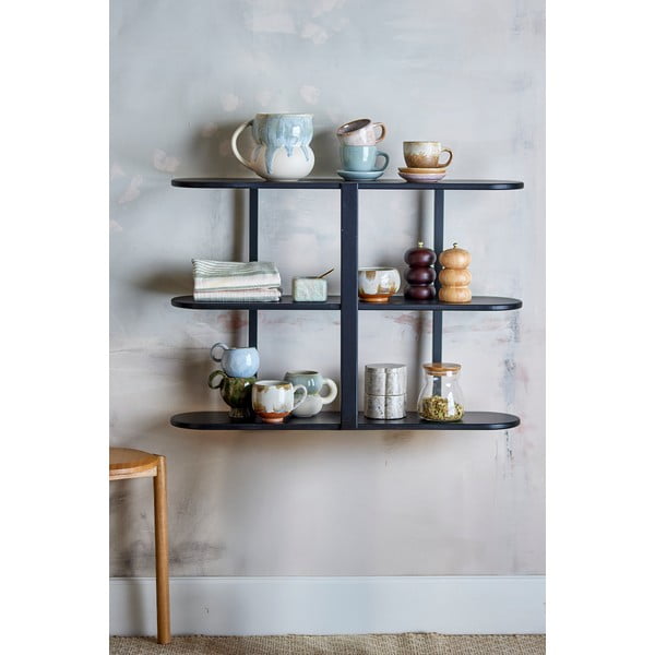 Mensola nera con ripiani multipli 80 cm Vicente – Bloomingville-image-1