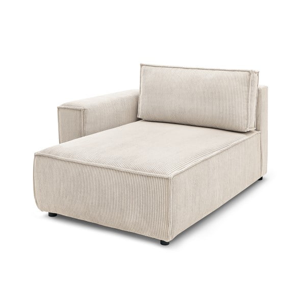 Modulo divano in velluto a coste color crema, angolo sinistro Nihad modular - Bobochic Paris